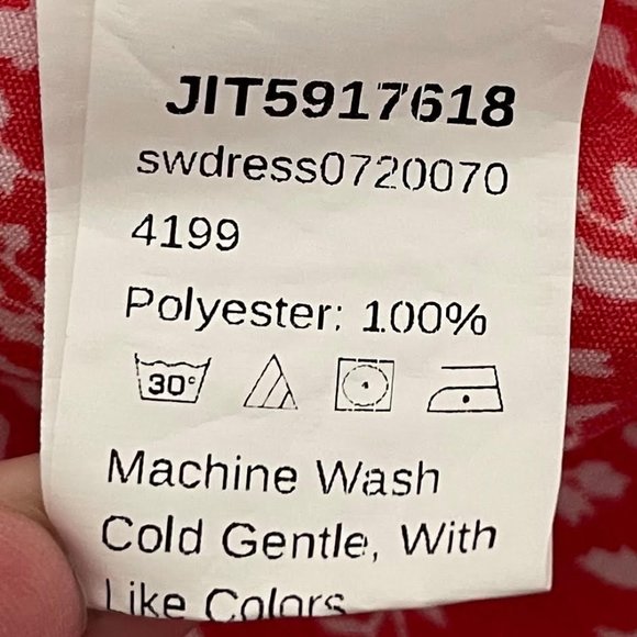 Shein Medium Red Floral Front Wrap Mini Dress - Picture 6 of 7